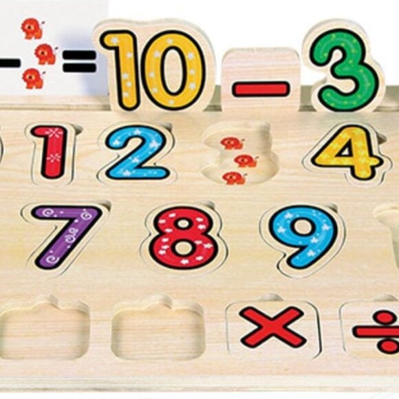 Wooden Numbers Puzzle with Math Equation Cards New Sealed Age 5+ - Picture 4 of 11